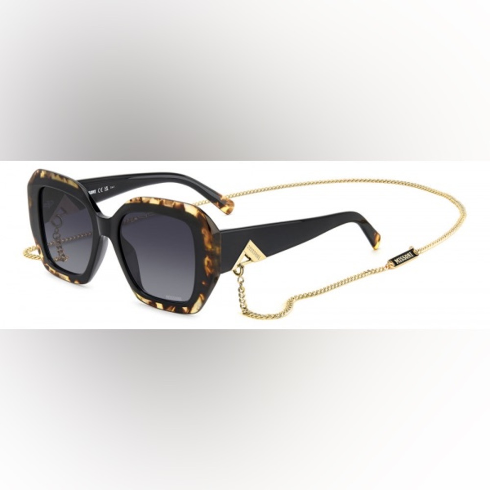 New Missoni 100% authentic ladies sunglasses with chain, style 1068/g/s in black